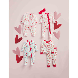 Mud Pie, Mud Pie Blue XO Valentine's Day Sleeper - Basically Bows & Bowties