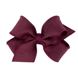 King Dupioni Silk Overlay Grosgrain Bow on Clippie, Wee Ones, cf-type-hair-bow, cf-vendor-wee-ones, Dupioni Silk Overlay Grosgrain Bow on Clippie, King Dupioni Silk Overlay Grosgrain Bow on C