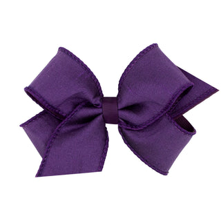 King Dupioni Silk Overlay Grosgrain Bow on Clippie, Wee Ones, cf-type-hair-bow, cf-vendor-wee-ones, Dupioni Silk Overlay Grosgrain Bow on Clippie, King Dupioni Silk Overlay Grosgrain Bow on C