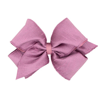 King Dupioni Silk Overlay Grosgrain Bow on Clippie, Wee Ones, cf-type-hair-bow, cf-vendor-wee-ones, Dupioni Silk Overlay Grosgrain Bow on Clippie, King Dupioni Silk Overlay Grosgrain Bow on C