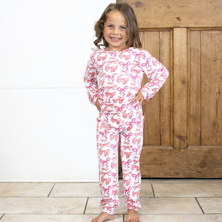 The Royal Standard Kid's Sutton Bow Long Sleeve Pajamas