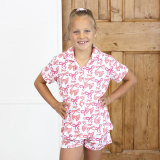 The Royal Standard, The Royal Standard Girl's Sutton Bow Sleep Short Set - Basically Bows & Bowties