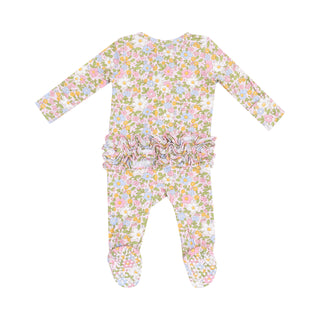 Angel Dear 2 Way Zipper Ruffle Footie - Bubbly Baby Calico