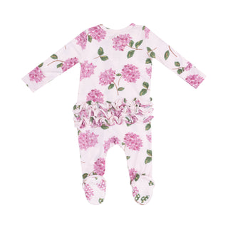 Angel Dear 2 Way Zipper Ruffle Footie - Hydrangeas