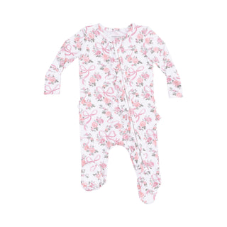 Angel Dear 2 Way Zipper Ruffle Footie - Ribbons and Flowers