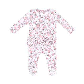 Angel Dear 2 Way Zipper Ruffle Footie - Ribbons and Flowers