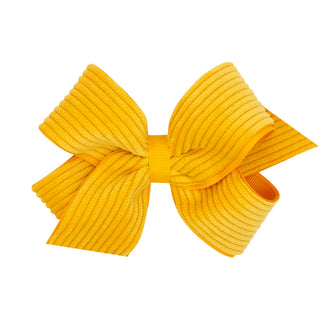 Medium Corduroy Overlay Grosgrain Bow on Clippie, Wee Ones, Alligator Clip, Alligator Clip Hair Bow, cf-type-hair-bow, cf-vendor-wee-ones, Clippie, Clippie Hair Bow, Hair Bow, Hair Bow on Cli