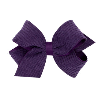 Medium Corduroy Overlay Grosgrain Bow on Clippie, Wee Ones, Alligator Clip, Alligator Clip Hair Bow, cf-type-hair-bow, cf-vendor-wee-ones, Clippie, Clippie Hair Bow, Hair Bow, Hair Bow on Cli