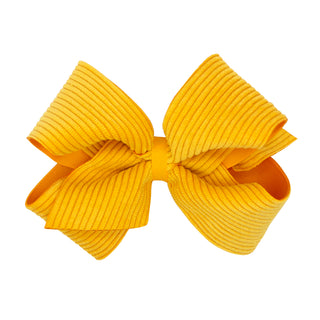 King Corduroy Overlay Grosgrain Bow on Clippie, Wee Ones, Alligator Clip, Alligator Clip Hair Bow, cf-type-hair-bow, cf-vendor-wee-ones, Clippie, Clippie Hair Bow, Hair Bow, Hair Bow on Clipp