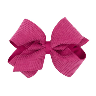 King Corduroy Overlay Grosgrain Bow on Clippie, Wee Ones, Alligator Clip, Alligator Clip Hair Bow, cf-type-hair-bow, cf-vendor-wee-ones, Clippie, Clippie Hair Bow, Hair Bow, Hair Bow on Clipp