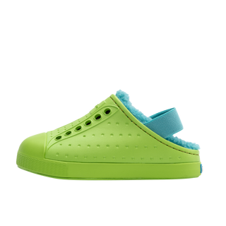 Native Jefferson Cozy Kids Shoes - Snap Green / Maui Blue, Native, Boys Shoes, cf-size-c10, cf-size-c11-no-backstrap, cf-size-c12-no-backstrap, cf-size-c13-no-backstrap, cf-size-c4, cf-size-c