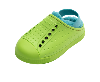 Native Jefferson Cozy Kids Shoes - Snap Green / Maui Blue, Native, Boys Shoes, cf-size-c10, cf-size-c11-no-backstrap, cf-size-c12-no-backstrap, cf-size-c13-no-backstrap, cf-size-c4, cf-size-c