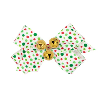 Wee Ones, Mini Holiday Theme with Bells Hair Bow on Clippie - Basically Bows & Bowties