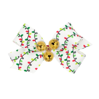 Wee Ones, Mini Holiday Theme with Bells Hair Bow on Clippie - Basically Bows & Bowties