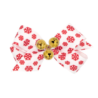 Wee Ones, Mini Holiday Theme with Bells Hair Bow on Clippie - Basically Bows & Bowties