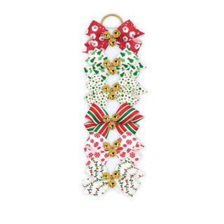 Wee Ones, Mini Holiday Theme with Bells Hair Bow on Clippie - Basically Bows & Bowties