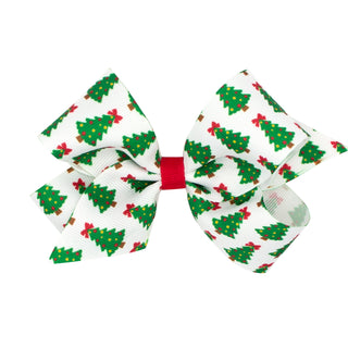 Wee Ones Medium Trees Printed Grosgrain Hair Bow on Clippie