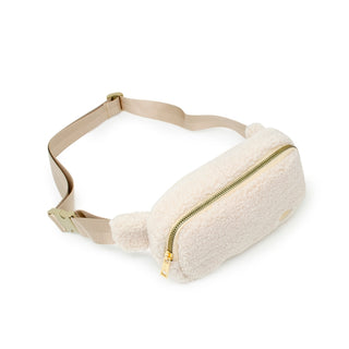 Zomi Gems Fuzzy Belt Bag w/ Heart For Kids - Beige