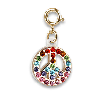 Charm It! Gold Rainbow Sparkle Peace Charm