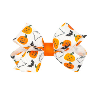 Halloween Theme Printed Grosgrain Hair Bow on Clippie, Wee Ones, Alligator Clip, Alligator Clip Hair Bow, cf-size-king, cf-type-hair-bow, cf-vendor-wee-ones, Clippie, Clippie Hair Bow, Hair B