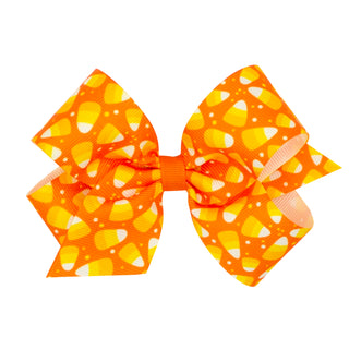 Candy Corn Printed Grosgrain Hair Bow on Clippie, Wee Ones, Alligator Clip, Alligator Clip Hair Bow, Candy Corn, cf-size-king, cf-size-medium, cf-size-mini, cf-type-hair-bow, cf-vendor-wee-on