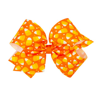 Candy Corn Printed Grosgrain Hair Bow on Clippie, Wee Ones, Alligator Clip, Alligator Clip Hair Bow, Candy Corn, cf-size-king, cf-size-medium, cf-size-mini, cf-type-hair-bow, cf-vendor-wee-on