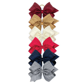 King Crushed Taffeta Overlay Grosgrain Bow on Clippie, Wee Ones, cf-type-hair-bow, cf-vendor-wee-ones, Sheer Overlay Bow, Taffeta, Taffeta Hair Bow, Wee Ones, Wee Ones Hair Bow, wee Ones King