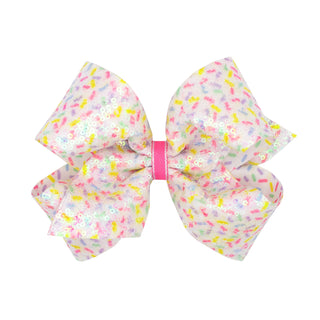 Wee Ones, Wee Ones Sequin Birthday Print Hair Bow on Clippie - Basically Bows & Bowties