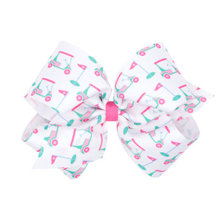 Wee Ones Golf Print Grosgrain Hair Bow on Clippie King