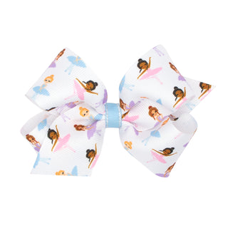 Wee Ones Dancer Print Hair Bow on Clippie Medium