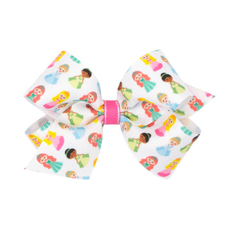 Wee Ones Princess Print Hair Bow on Clippie Medium