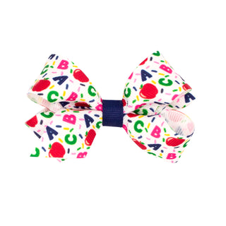 Wee Ones Back To School Confetti Grosgrain Hair Bow on Clippie Mini