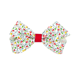 Wee Ones Holiday Lights Printed Grosgrain Hair Bow on Clippie