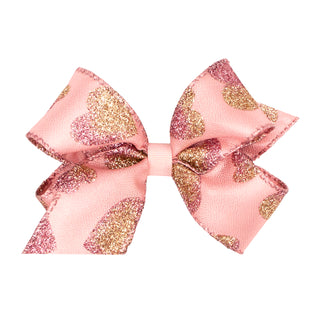 Wee Ones Glitter Heart Taffeta Hair Bow on Clippie