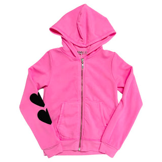 T2Love Double Heart L/S Hoodie - Neon Pink