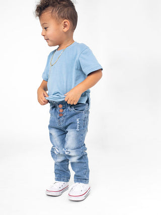 Little Bipsy Paperbag Waist Denim - Light Wash, Little Bipsy Collection, cf-size-0-3-months, cf-size-12-18-months, cf-size-18-24-months, cf-size-2-3, cf-size-3-4, cf-size-3-6-months, cf-size-