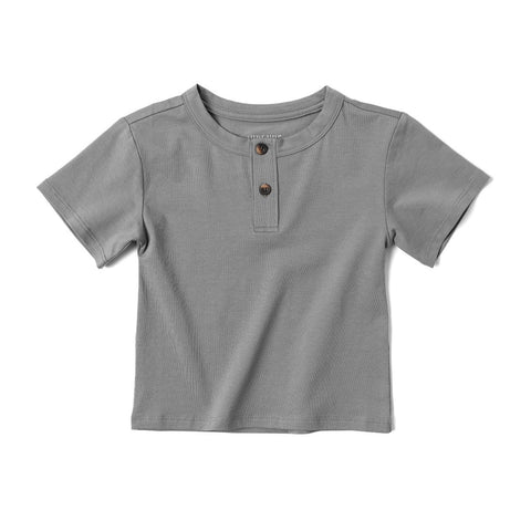 Little Bipsy Jersey Henley Tee - Hazy Grey