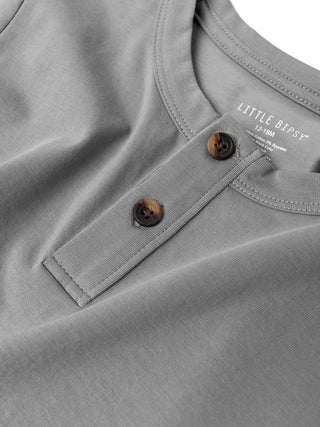 Little Bipsy Jersey Henley Tee - Hazy Grey