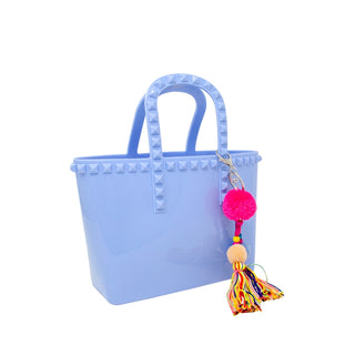 Zomi Gems, Zomi Gems Jelly Tote Bag w/Tassel - Baby Blue - Basically Bows & Bowties