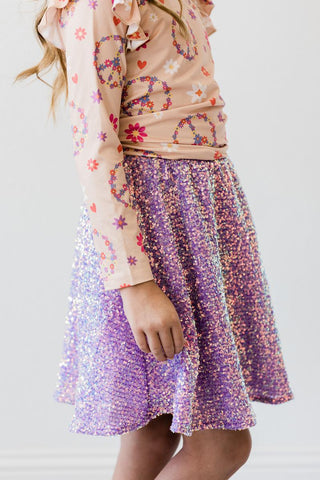 Mila & Rose, Mila & Rose Sequin Twirl Skirt - Purple - Basically Bows & Bowties