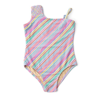 Shade Critters Diagonal Stripe Shimmer One Piece Swimsuit