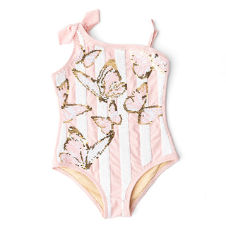 Shade Critters Flip Sequin One Piece Swimsuit - Butterfly Stripe