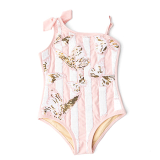 Shade Critters Flip Sequin One Piece Swimsuit - Butterfly Stripe