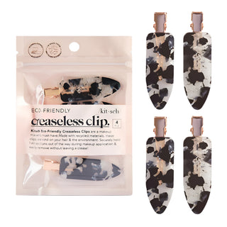 Kitsch Eco-Friendly Creaseless Clips 4pc Set - Black Terrazzo