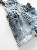 Little Bipsy Shortie Denim Overall - Light Wash