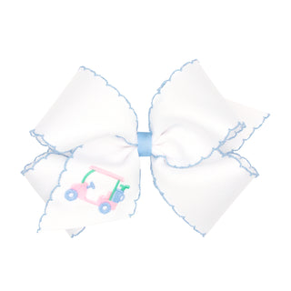 King Wee Ones Golf Embroidered Hair Bow  on Clippie - Golf