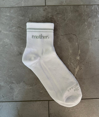 Mother. Throwback Half Crew Striped Socks - Grey