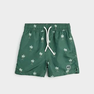 Miles the Label Palm Trees on Green Swim Trunk