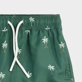 Miles the Label Palm Trees on Green Swim Trunk