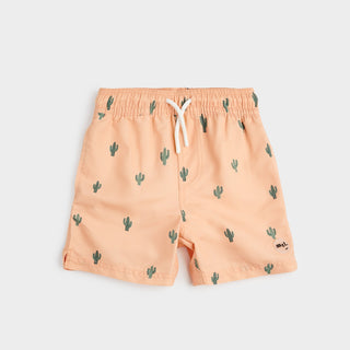 Miles the Label Cactus on Apricot Swim Trunk